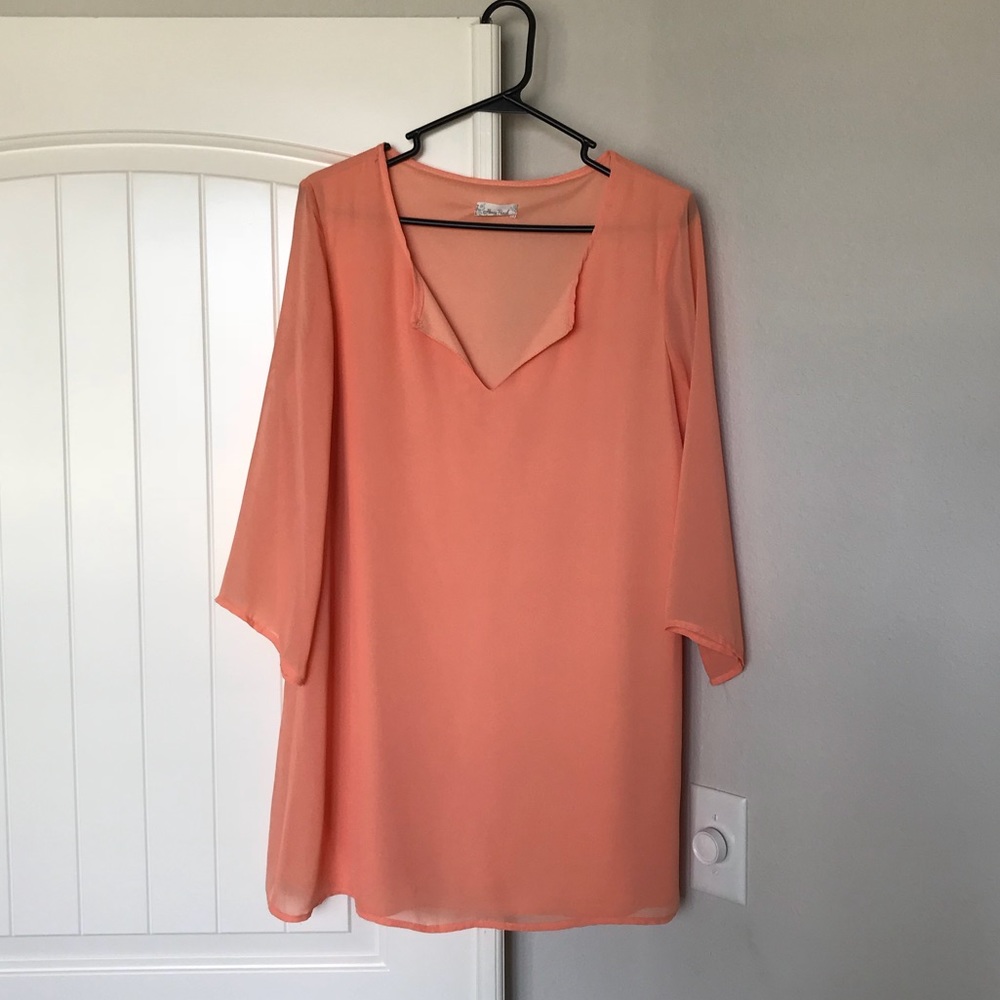 Honey Punch - Coral Shift Dress